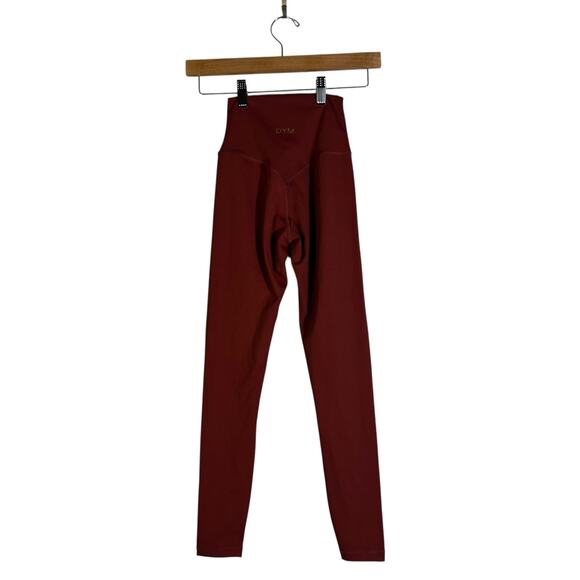 DYM Leggings Womens 2XS Burgundy High Rise Stretch Athleisure Yoga Pilates - Picture 3 of 5